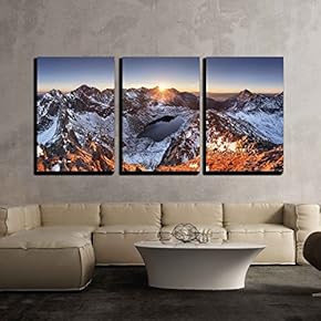 Mountain Panorama at Winter Fall in Slovakia Tatras x3 Panels