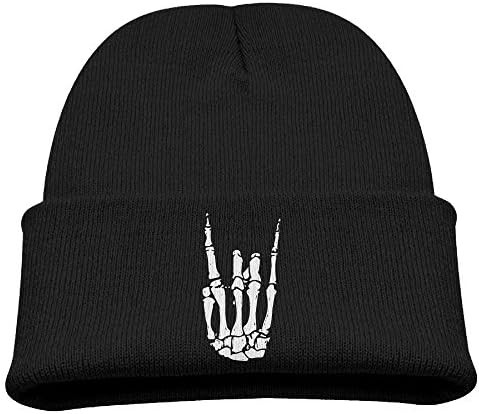 Toddler's Rock N Roll Skeleton Hand Winter Beanie Hat Skull Cap