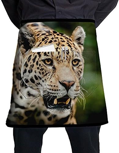Jaguar Animal Face Men And Women Kitchen 3D Apron For Cooking, Baking, Crafting, Gardening, BBQ-Navy &amp; Cream