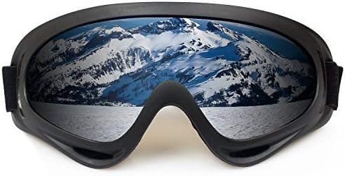 VIVIC Flame Ski Goggles Polarized lens Snowmobile Skate Motorcycle with UV400 Protection for Men,Women,Youth,Kids(Black)