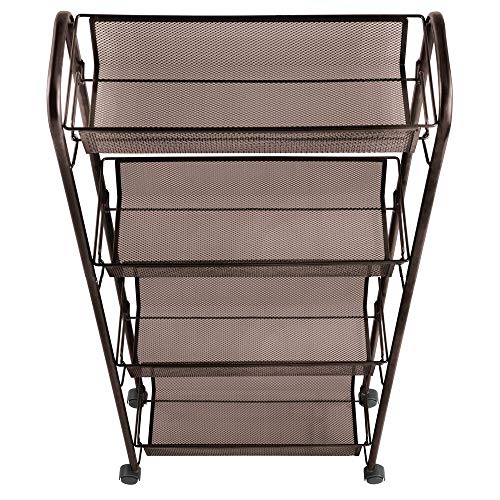 mDesign Portable Rolling Laundry Utility Cart Organizer Trolley with