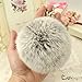 Gold Plated Keychain Cute Genuine Rabbit Fur Ball Pom Pom Keychain for Car Key Ring Handbag Tote Bag Pendant Charm