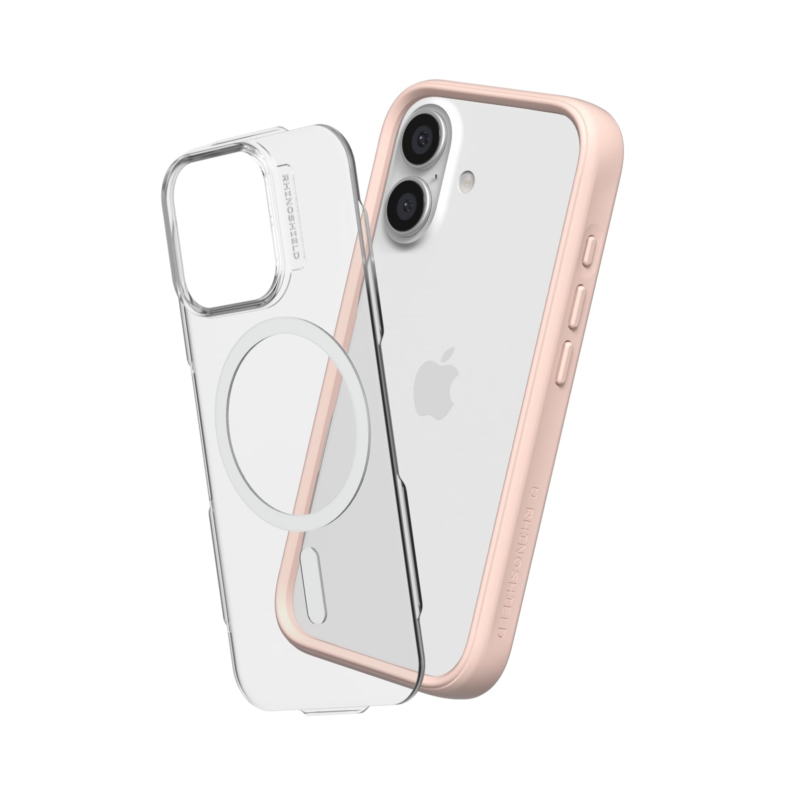 RHINOSHIELD Modular Case Compatible with MagSafe for [iPhone 16] | Mod NX - Superior Magnetic Pull Force, Customizable Heavy Duty Protective Cover 3.5M / 11ft Drop Protection - Blush Pink
