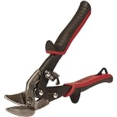 Malco AV6 Offset Aviation Snips (Left Cut - Red Grip) &ndash; Power-Fit Ergonomic Grips, 18 Ga Capacity, Compound Action Sheet Metal Shears, Non-Slip Grip, Forged Steel Blades