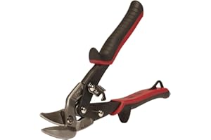 Malco Offset AVs Offset Aviation Snips, Forged Steel Jaws, Torsion Handle Spring & Side Latch, Power-Fit Performance Hand Grips (Cuts Sharp Left & Straight)