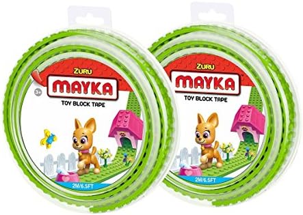 Mayka Toy Block Tape - 2 Stud - Light Green - 6 Feet - 2 Pack (Compatible with Lego)