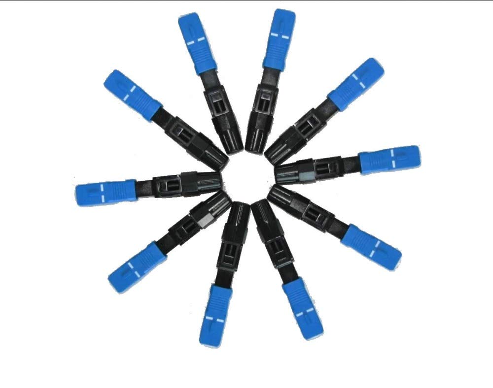 Jeirdus 10pack FTTH SC/UPC Optical Fiber Cable Quick Fast Connector Adapter Single mode for CATV Network (10Pcs/Lot)