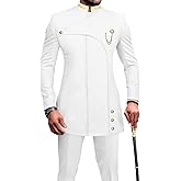 Men's 2 Pieces Suit Elegant Single Breated Slim Fit Embroidery Blazer Pants Set African Clothes Wedding