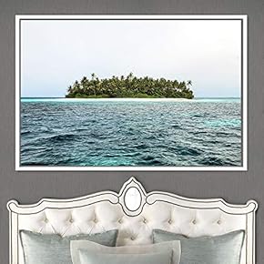 signwin Framed Canvas Wall Art Coastal Scenery Aerial...