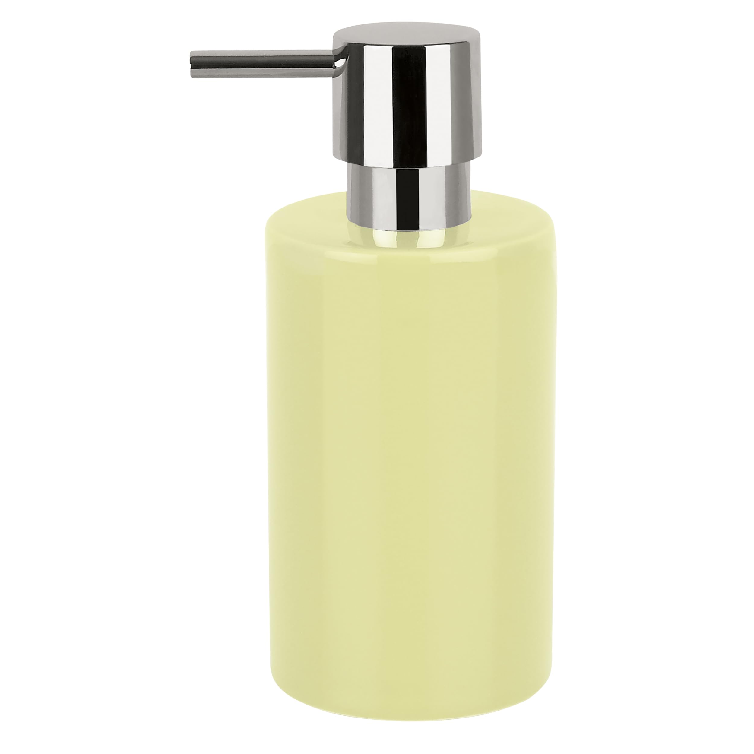 Spirella Tube Collection Liquid Soap Dispenser, 7.0 x 7.0 x 16.0 cm, Stoneware Yellow