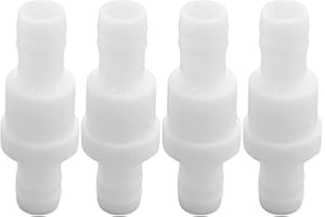 Zreneyfex 4PCS 1/2" One Way Inline Check Valve Non-Return Ozone Resistance PVDF Plastic Suitable for Water Treatment, Air Pur