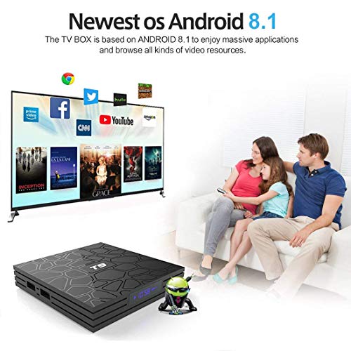 EASYTONE Android 8.1 Box 4GB RAM 64GB ROM,Quad Core/ 64 Bits/ BT4.1/ H.265/ 3D UHD 4K Smart Box,Support 2.4G/5G Dual Wifi/100M LAN 2018 New Android Boxes with Wireless Backlit Keyboardâ€¦