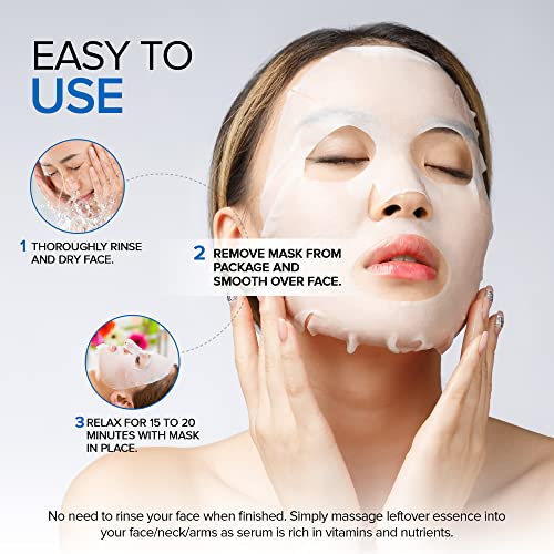 AZURE Hyaluronic Acid & Retinol Anti Aging Facial Mask Rejuvenating & Hydrating Face Mask