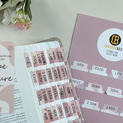 DiverseBee Laminated Bible Tabs (Large Print, Easy to Apply), Bible Tabs Old and New Testament