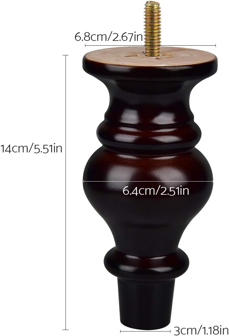 6 inch Solid Wood Furniture Legs - Image 3