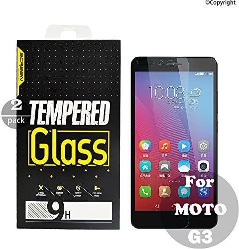Draws 2.5 D Round Edge Ultrathin HD 9H Hardness Scratch Proof Bubble Free Moto g3 Tempered Glass Screen Protector (Pack of 2)
