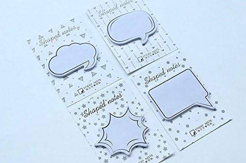 Lingdun Creative Sticky Notes,Lovely Dialogue Bubble shape Stickies Easily Seen Self-Stick Notes, (4 pack, 20 Sheets per Pack)