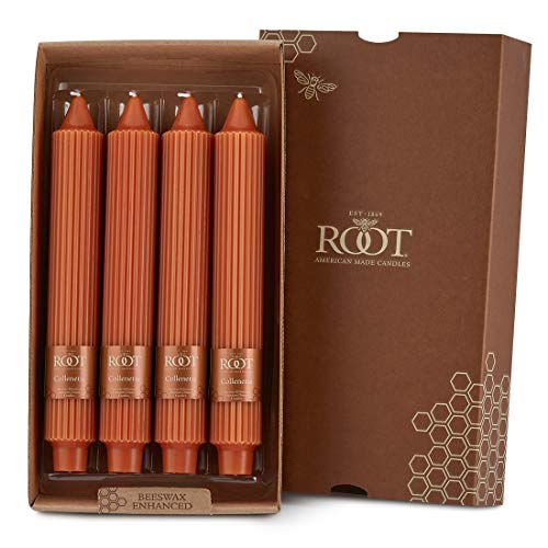 Root Candles 4-Count Unscented Dinner Candles Dripless Beeswax Enhanced Grecian…