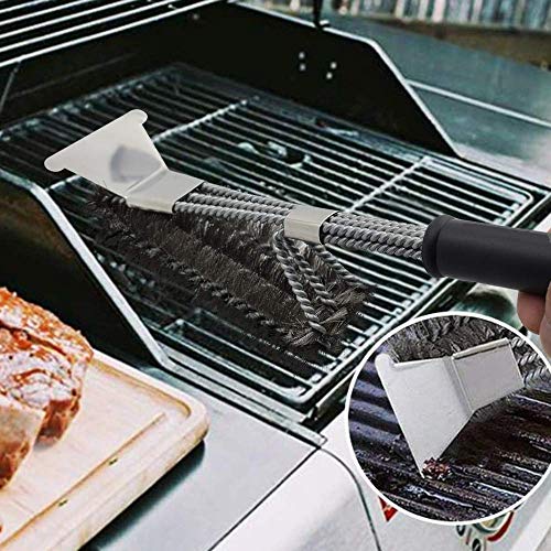 Quiseen Stainless Steel Heavy Duty 18” BBQ Grill Brush - Long Safe Handle