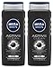 NIVEA FOR MEN Body Wash Active Clean 16.9 oz (Pack of 2)