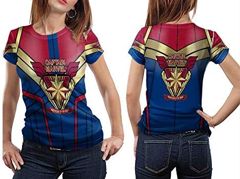 MAZESCAPEBDG New Fans Captain Marvel Adventure Fullprint Sublimation Women TOP Shirt Size S - 3XL
