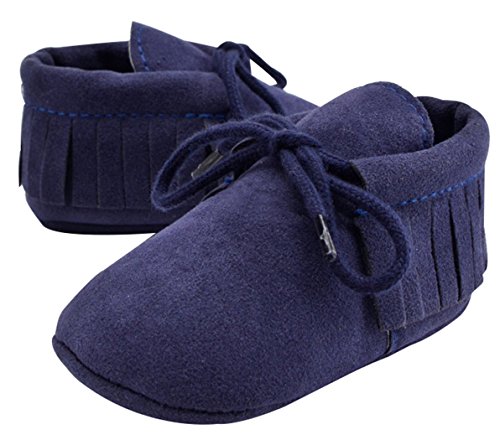 JiaYou Baby Boy Girl First Walkers Fringe Soft Soled Non Slip Footwear PU Suede Leather Shoes