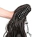 Clip Ponytail Extension Claw in Hair Natural Synthetic Hairpiece for Girl, Lady and Woman Curly and Straight 18/21 inches 5.3 ounces (Medium Brown-curly)thumb 3
