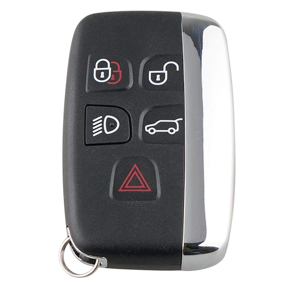Key Fob Case,5 Button Black Smart Car Remote Key Fob Case Cover Shell replacement for