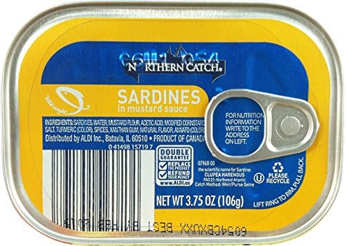 Wild Caught Sardines in Mustard Sauce, (Pack of 3), 3.75 oz Tin - Northern Catch