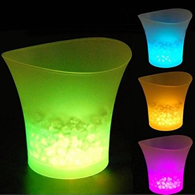 Colorful LED Light Ice Bucket Champagne Wine Drinks Beer Ice Cooler Bar Party 5L