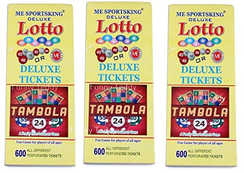 Funny Teddy Tambola Tickets - 1200 Tickets (2 Book), Each Book Contains 600 Tickets
