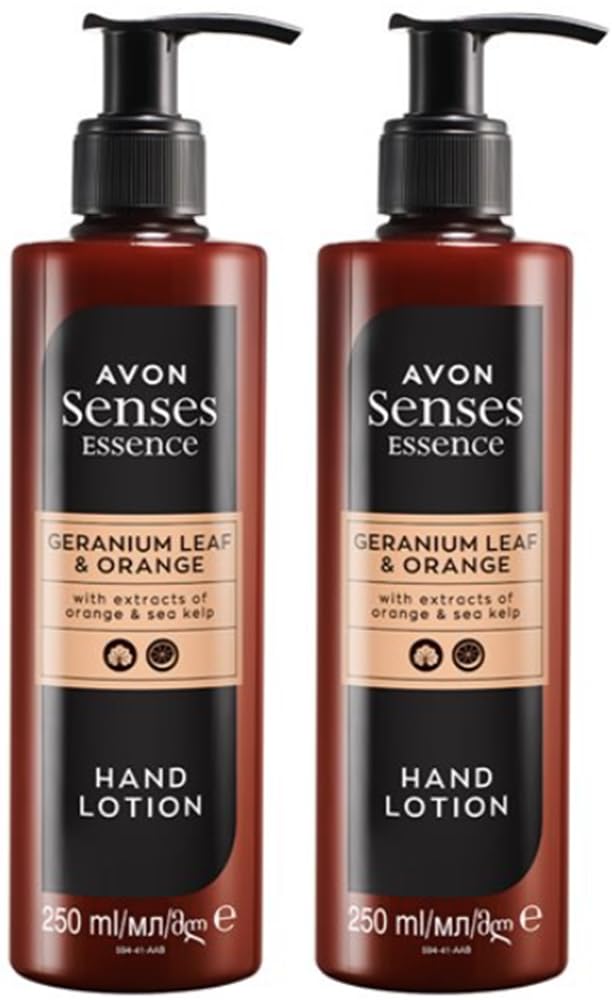 Avon 2 x Senses Essence Geranium Leaf & Orange Hand Lotion - 250ml
