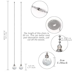 2pcs Clear Crystal Ceiling Fan Pull Chain Crystal
