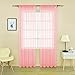 HOLKING Sheer Window Cutains for Bedroom-Rod Pocket Sheer Curtains 95 inch for Living Room, 2 Panels Pink Sheer Voile Curtains Each is 52 inch Width by 95 inch Length