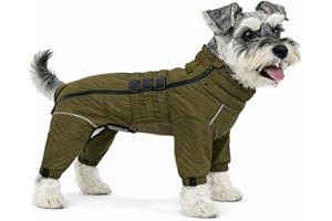 Warm Dog Coat Double Layers Dog Vest, 4 Legs Covered Windproof Waterproof Reflective Warm Dog Vest Outdoor Skating Dog Costum
