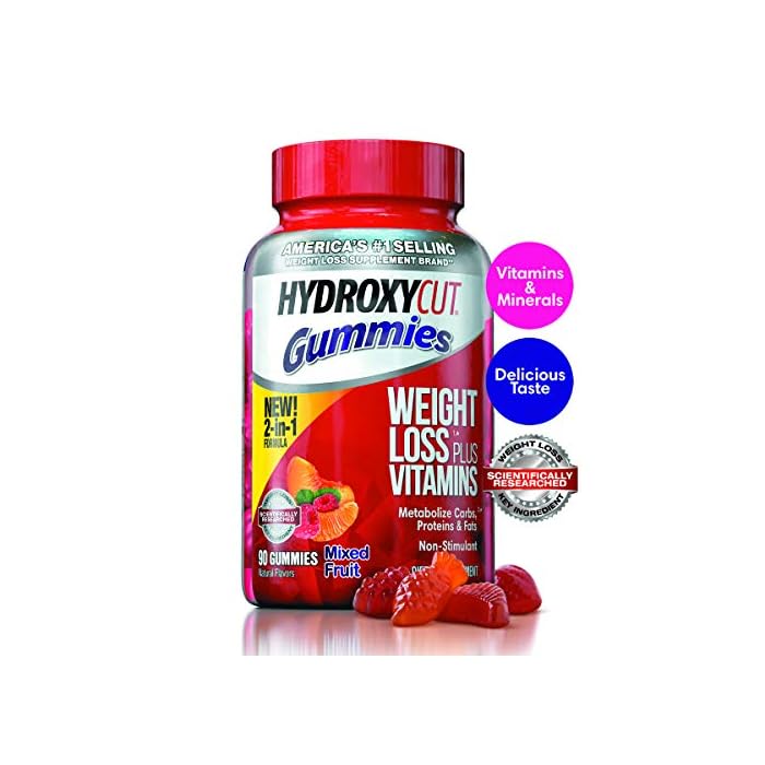 Hydroxycut Non-Stimulant Weight Loss Mixed Fruit Gummies, 90 Count