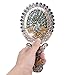 Nerien Vintage Hand Mirror, Vanity Makeup Mirror, Travel Foldable Peacock Antique Handheld Mirror, Portable Adjustable Embossed Handle Mirror, Decorative Oval Metal Beauty Cosmetic Mirror, Copper-3