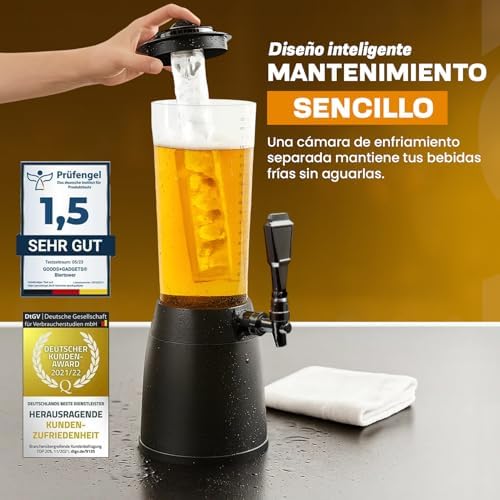 ® Dispensador de Cerveza 4 L con Grifo y Enfriador