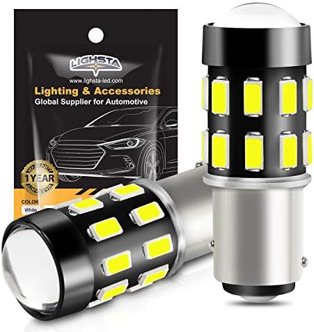 1157 LED Bulbs, 1200 Lumens, Xenon White, 5630 Chip, 2057 2357 7528 1157A BAY15D, 360 Beam Angle, 30,000+ Hours Lifespan, Non-Polarity, Plug and Play