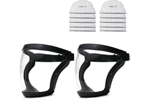 TRIrunpdl 2 Pack Clear Full Safety Face Shield for Adults Women Men, Adjustable & Reusable Super Protective Face Shields with Super Lightweight, High-Definition, Anti-Fog