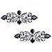 Santfe Fashion Crystal Rhinestone Flower Shoe Buckle Shoe Clips for Bridal Wedding Party Shoe Decoration (Black)