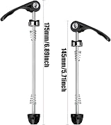 HJUWANG 1 Pair Bike Quick Release Skewer Front Rear Hub Ultralight Black view 5