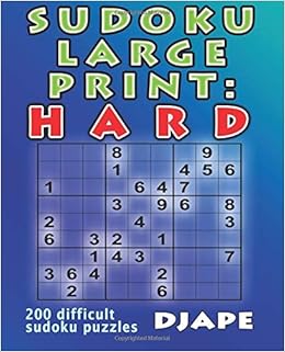 Sudoku Large Print Hard 200 Difficult Sudoku Puzzles - 