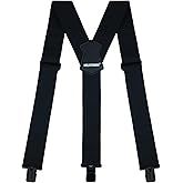 MELOTOUGH Men's Suspenders 2 Inch Wide Elastic Y Back Suspenders for Men Heavy Duty Suspender with Strong Clip for Pants