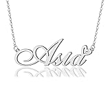 Asia Heart Name Necklace Silver Stainless Steel