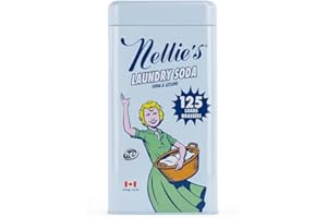 Nellie’s Laundry Soda 125 Load – Only on 鶹 – Powder Detergent with 4 Ingredients – No Residue – Hot or Cold Water – HE &