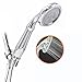 Shower Head Set includes JIANAN High Pressure Handheld Shower head, Adjustable Mount & Shower Hose 5-ft with Bioactive Stones to Protect and Soften Your Skin & Hair (chrome,no tools)