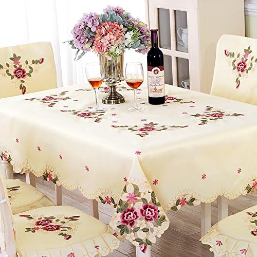 CXXZICASD Cloth European-style embroidered table cloth tablecloth coffee table tablecloth tablecloth chair cover chair cover cushion set tablecloth 142×200 cm with lace