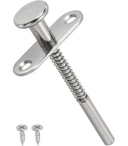 Yinpecly 50mm Stainless Steel Plunger Latches - Spring Loaded Cabinet Latch With Screws (4 Pcs)