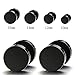 7MM-16MM Black Screw Stud Earrings for Men Women Steel Cheater Fake Ear Plugs Gauges Illusion Tunnel